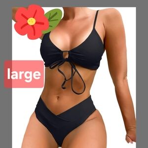 ☆Women's Black Swimwear Bikini Set Large